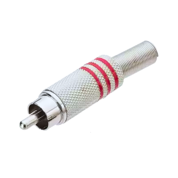 plug rca de metal com mola ponta niquel 5765