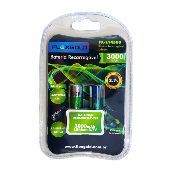 Bateria Recarregável 3,7v 3000ma FX-L14500